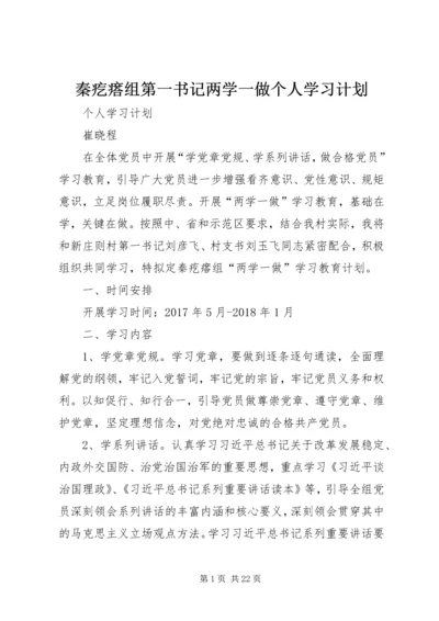 秦疙瘩组第一书记两学一做个人学习计划.docx