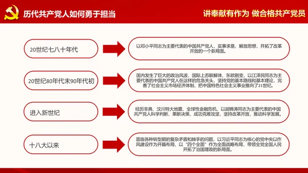 讲奉献有作为做合格共产党员PPT模板