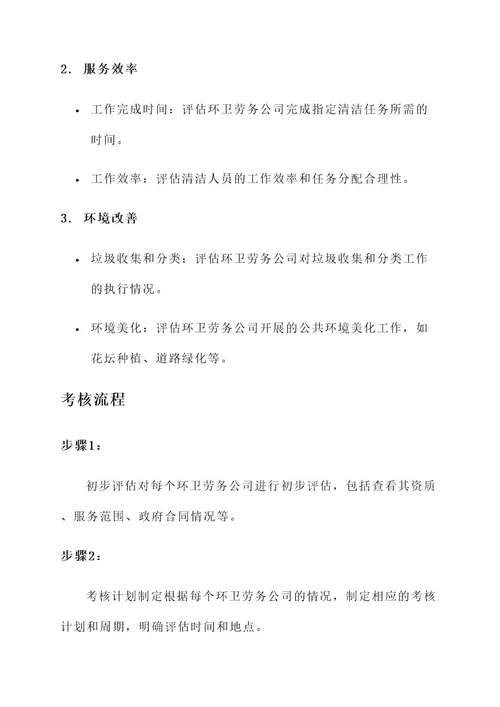 环卫劳务公司考核方案