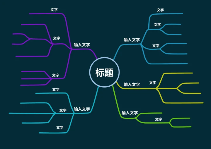 彩色简约思维导图