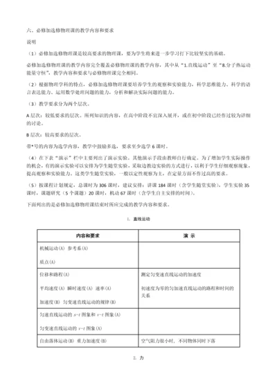 高中物理教学大纲(打印版).docx