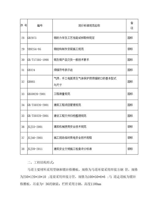 钢结构马道施工方案