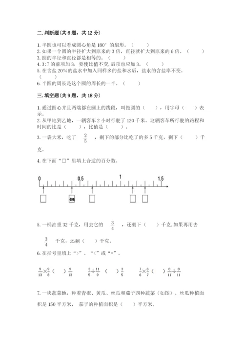 小学数学六年级上册期末测试卷含答案（综合卷）.docx