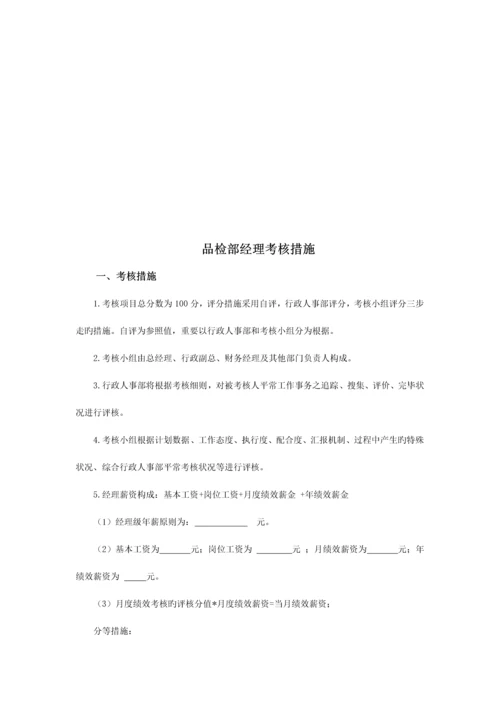 品质部经理月绩效考核.docx