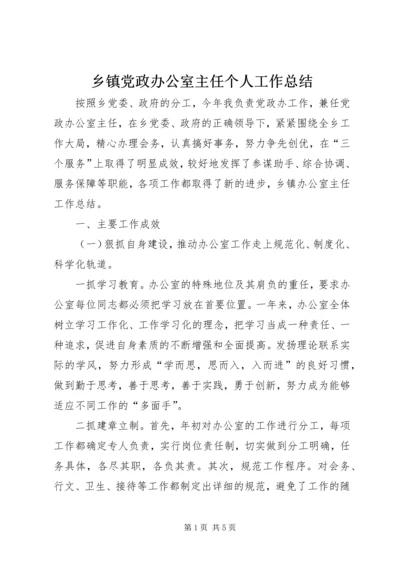 乡镇党政办公室主任个人工作总结.docx