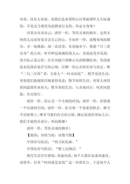 以快与慢为题的议论文.docx