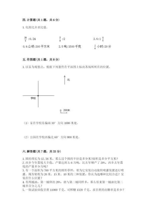 小学数学六年级上册期末测试卷含答案【预热题】.docx