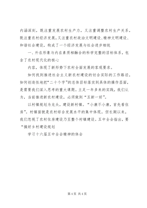 学习十六届五中全会精神的体会.docx