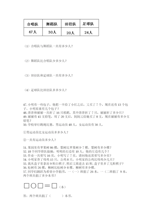 小学一年级下册数学应用题80道精品（含答案）.docx