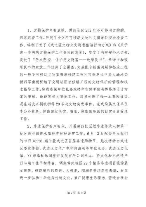 文体广旅局XX年上半年工作总结及下半年工作计划.docx
