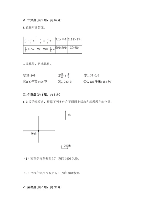 2022人教版六年级上册数学期末测试卷（考点梳理）.docx