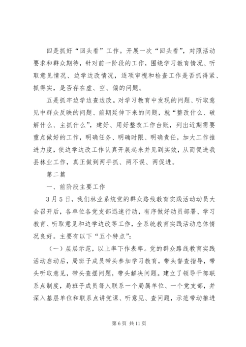 林业系统党的群众路线工作汇报2篇.docx