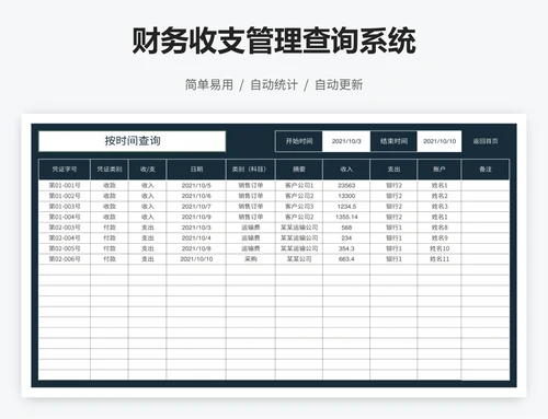 财务收支管理查询系统