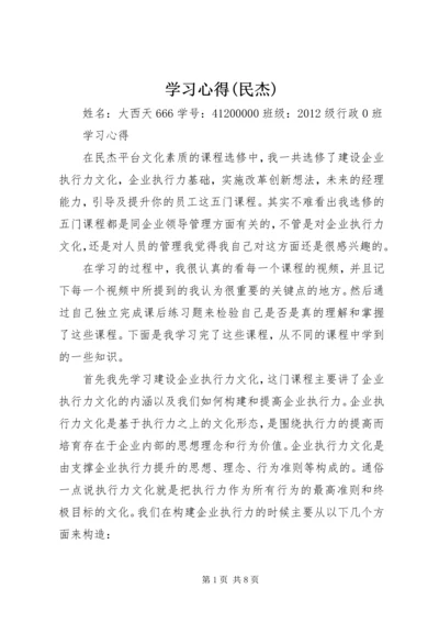 学习心得(民杰).docx