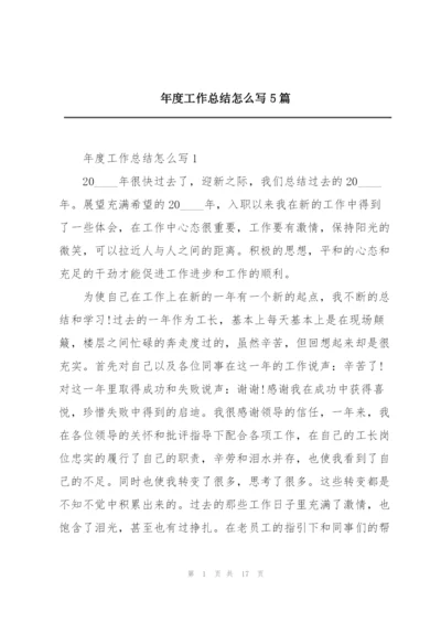 年度工作总结怎么写5篇.docx