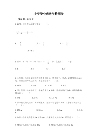 小学毕业班数学检测卷精编答案.docx