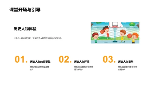 历史人物日常探究PPT模板