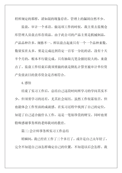 2022年会计师事务所实习工作总结3篇