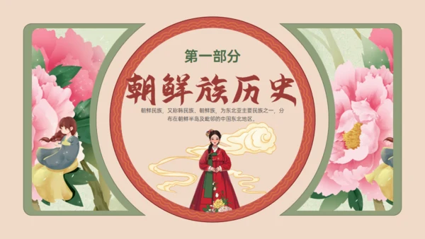 朝鲜族民族介绍通用PPT模板