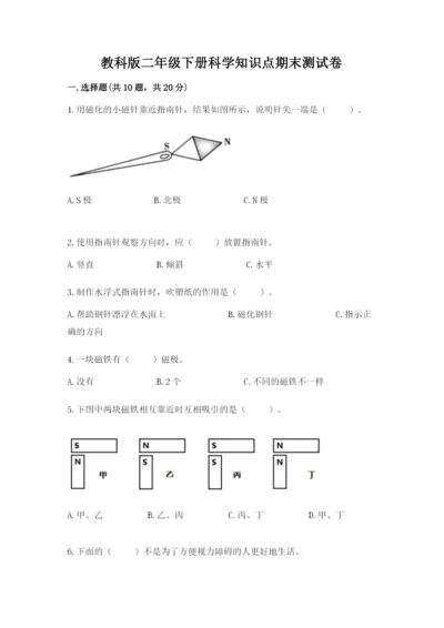 教科版二年级下册科学知识点期末测试卷附参考答案（a卷）.docx