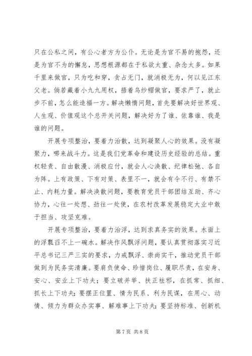 在开展庸懒散浮拖专项整治动员会上的讲话.docx