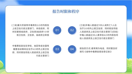 蓝色清新食物中毒应急预案医疗培训PPT模板