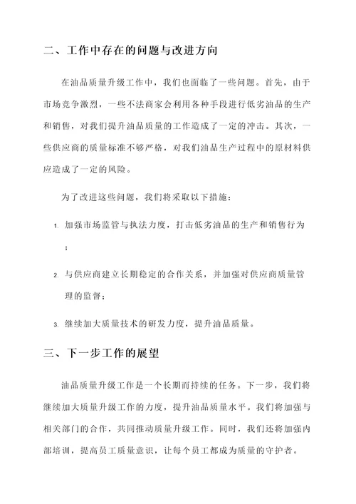 油品质量升级工作总结汇报