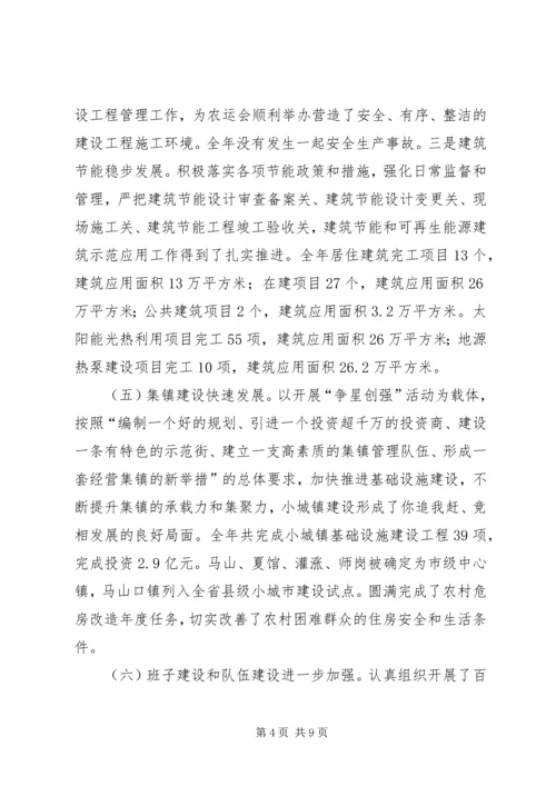 县建设局工作报告材料.docx