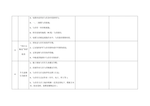 2023年现场安全员日常工作检查表安质部.docx