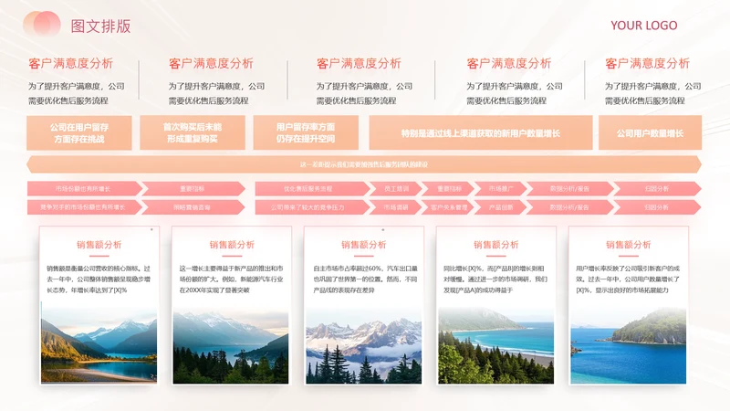 浅粉风景图片排版图文页