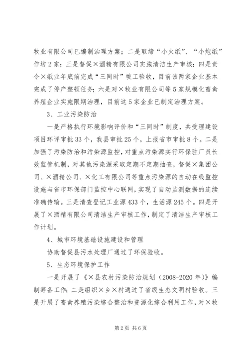 县环保局重点工作情况汇报.docx