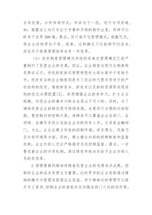 新经济视角下民营企业管理研究论文.docx