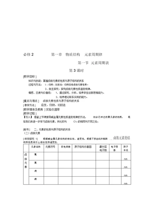 元素周期表教案