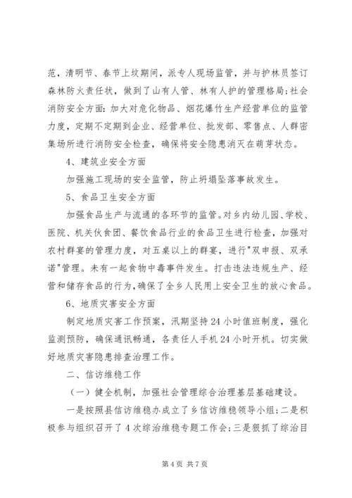 乡镇安全生产及信访维稳工作总结.docx