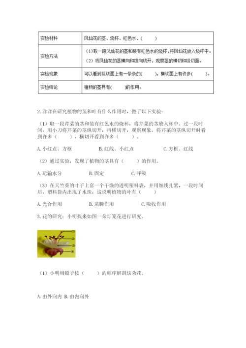 科学四年级下册第一单元《植物的生长变化》测试卷精品（有一套）.docx