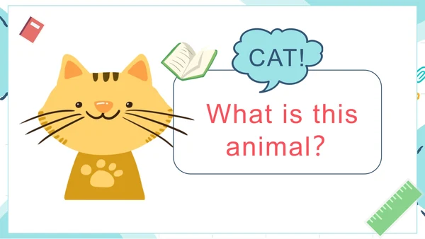 简约清新手绘卡通小学英语猜词游戏PPT模板