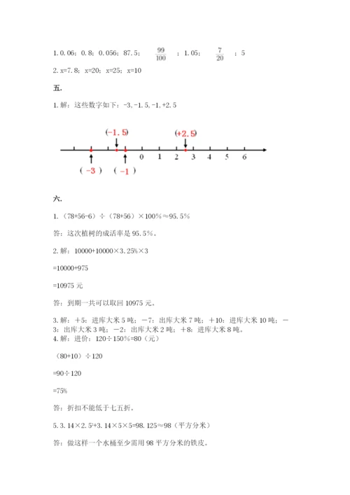 沪教版六年级数学下学期期末测试题含答案（夺分金卷）.docx