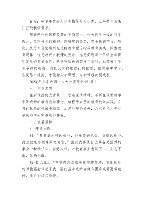 2023年小学教师个人专业发展计划.docx