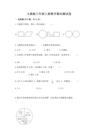 人教版六年级上册数学期末测试卷1套.docx