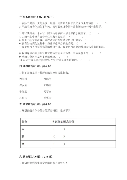 教科版小学科学三年级下册 期末测试卷精品【有一套】.docx