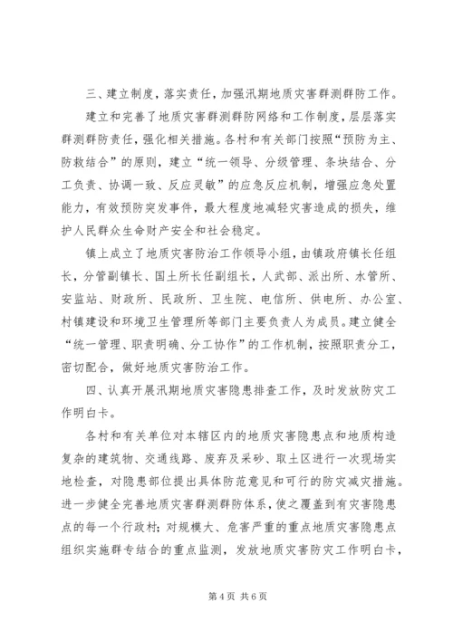 乡镇汛期地质灾害自查报告.docx