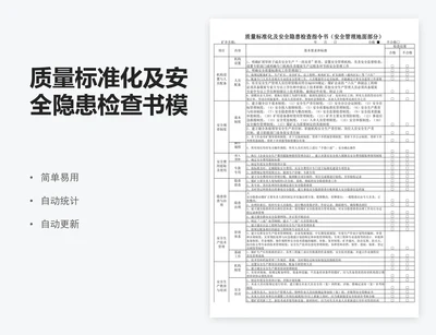 质量标准化及安全隐患检查书模板