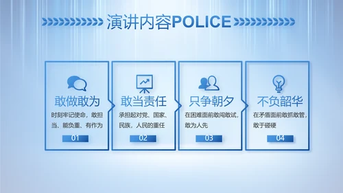 蓝色大气公安警察工作总结计划PPT