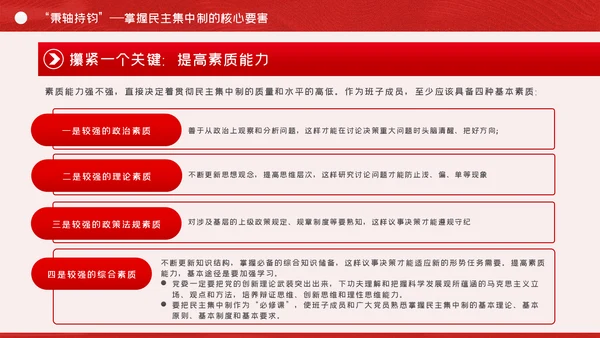 全面提升民主集中制贯彻落实质量党课PPT