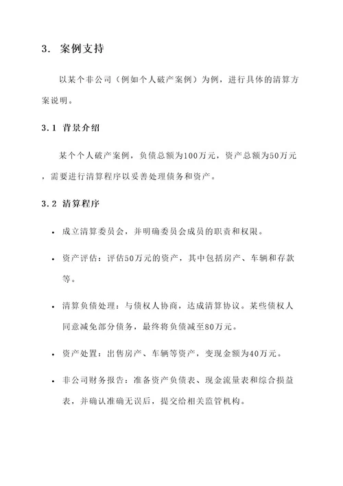 非公司清算方案