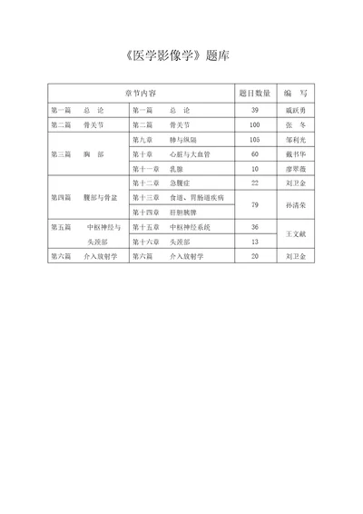 医学影像学题库