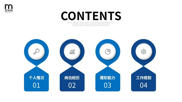 蓝色沉稳配色微粒体形状个人简历自我介绍PPT