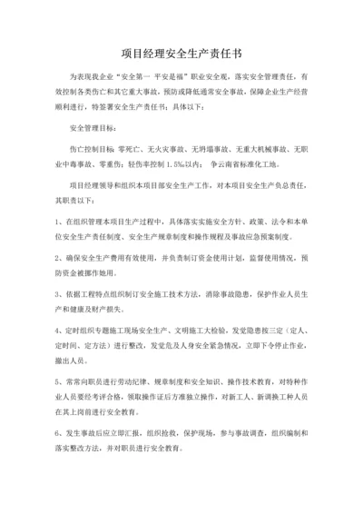 公司项目经理安全生产责任书模板.docx