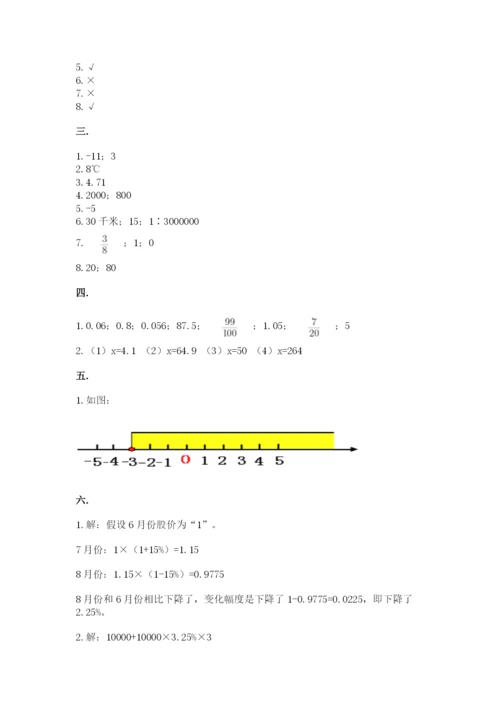 沪教版六年级数学下学期期末测试题（研优卷）.docx