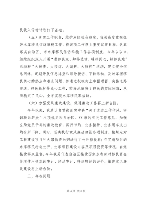 水库移民工作管理局年度总结及计划 (3).docx